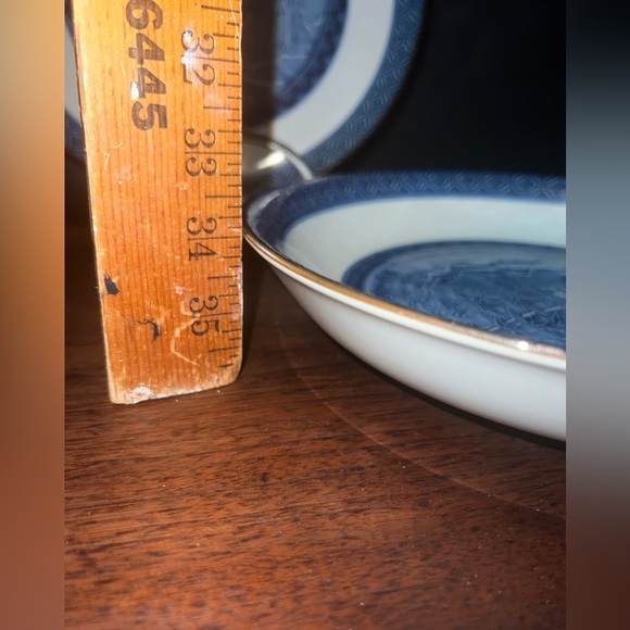 Antique Large Japanese Blue and White Porcelain Raised Serving Set Platter 13.5” - Picture 7 of 9